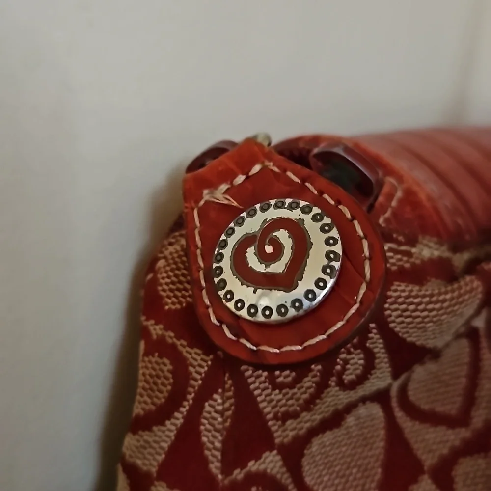 VTG BRIGHTON Hearts Canvas Leather  Coquette Mini Backpack